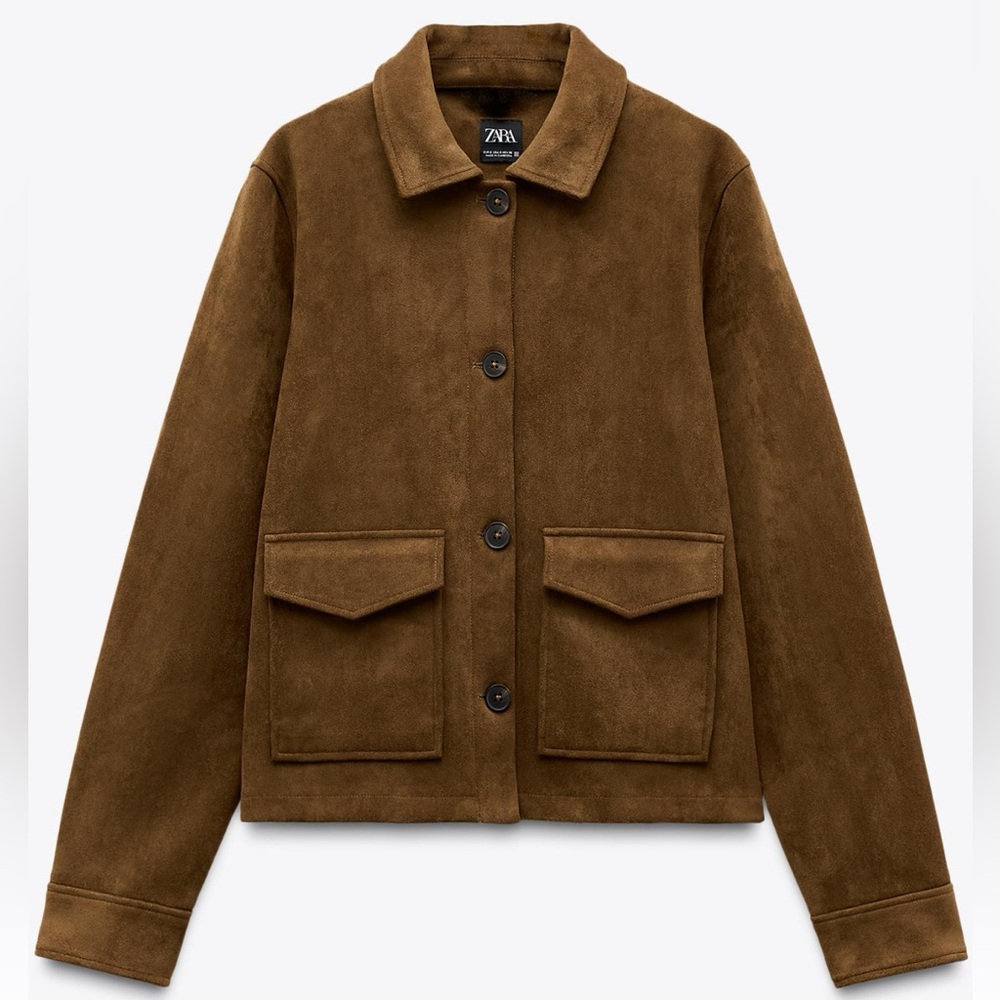 Zara Jacket sutede effect fabric.